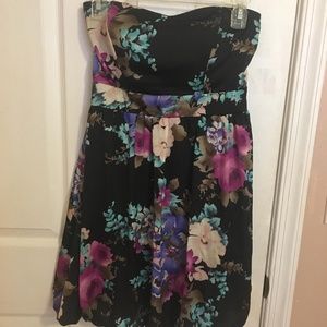 Charlotte Russe Strapless floral skater dress